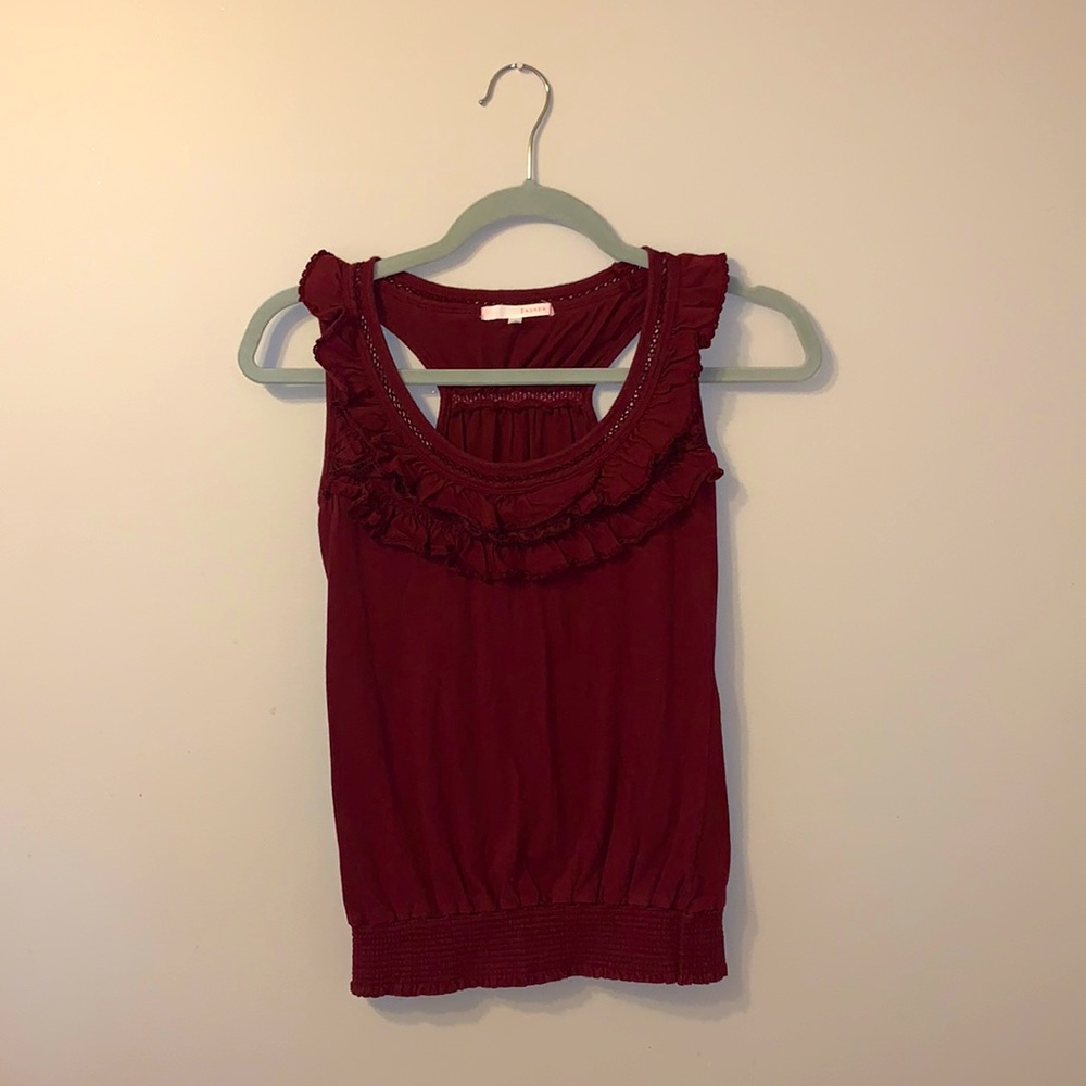 Maroon Ruffled Shirt